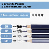 ArtSkills Sketch Pencils for Drawing, Graphite Art Pencil Set for Sketching & Shading, 8pc ArtSkills