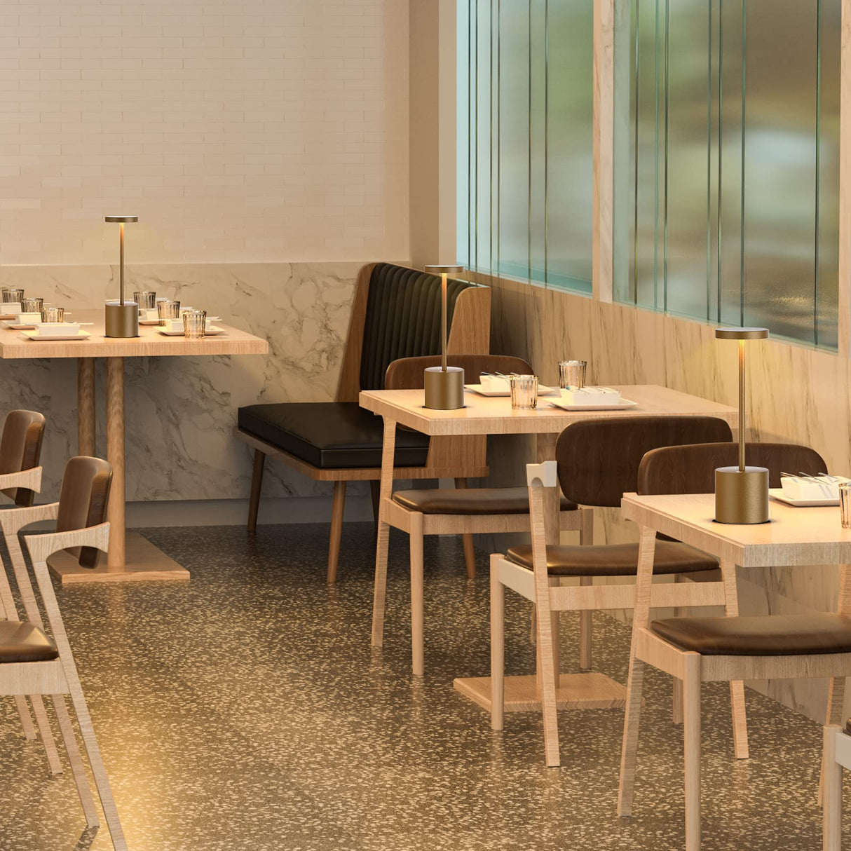 SAKRINGT 2 Pack Cordless Table Lamp Rechargeable,5000mAh Battery Powered Table Light, Dimming Portable LED Desk Lamp for Patio/Restaurant/Outdoor SAKRINGT