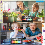 Roowest 5 Pcs Hello Fall Sign Interchangeable Seasonal Sign Spring Summer Winter Tiered Tray Decor 5.9 x 3 Inch Wooden 4 Seasons Farmhouse Table Centerpiece Decoration for Home Shelf Office(Basic) Roowest