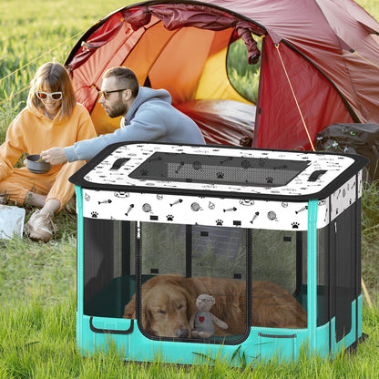 BUFOR Portable Cat Playpen, Foldable Pet Dog Playpen with Pet Pee Pad, (Indoor/Outdoor) for Kitten Puppy Play Pen, Collapsible Cats Enclosure Cages Tent with Carrying Case, 600D Oxford, 32"x2 - WoodArtSupply