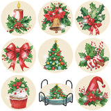 eniref 8 Pcs Christmas Diamond Art Coasters Kits with Holder, Chirstmas Bell Candy Candle Diamond Pinting Coasters Acrylic Cup Coaster with Cork Pads for Tabletop Protection 10×10 CM eniref