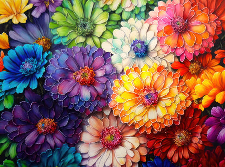 Cross & Glory - Rainbow of Flowers - 1000 Piece Jigsaw Puzzle for Adults | Stunningly Vibrant Colors | Challenging Brain Exercise for Puzzle Lovers Cross & Glory