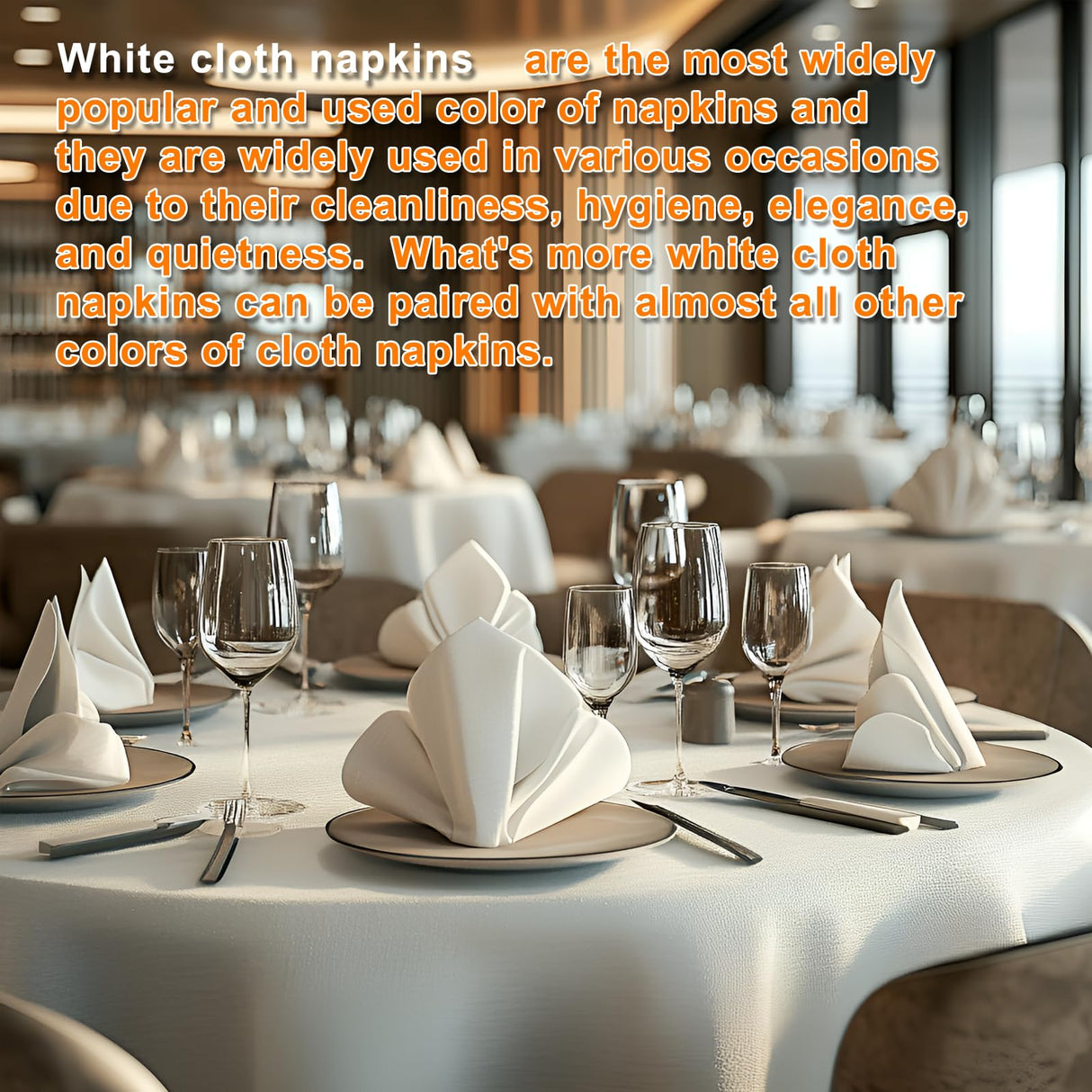 Cieltown White Cloth Napkins 1-Dozen, Solid Washable Fabric Napkins Set of 12, Perfect for Weddings, Parties, Holiday Dinner (17 x 17-Inch, White) Cieltown