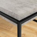 South Shore Mezzy Industrial Coffee Table, Concrete Gray and Black, 43.3 in x 23.6 in x 16.5 in South Shore