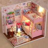 Ogrmar Wooden Dollhouse Miniatures DIY House Kit with Cover and Led Light-Blossom Age Ogrmar