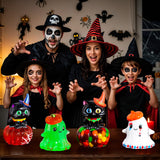 LET'S RESIN Halloween Resin Molds Silicone, Cute Ghost Silicone Molds & Cat Pumpkin Epoxy Resin Molds with Witch Hat,Perfect for Resin Casting,Halloween Party, Thanksgiving Autumn Decor, Gifts(2PCS) LET'S RESIN