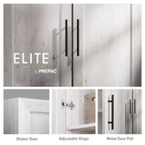 Prepac Elite Rustic White Storage Cabinet with Shaker Doors and Adjustable Shelves Prepac