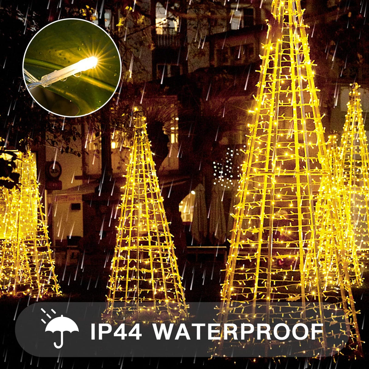 suddus 200 Led Christmas Lights Outdoor Waterproof, 66ft Fairy Lights Plug in Connectable, Warm White Christmas Lights Indoor for Xmas Tree Holiday Party Porch Decor suddus