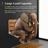 Folding Teak Shower Seat Wall Mounted,Fold Down Shower Seat,Foldable Shower Bench,Home Care Teak Shower Seat Bench for Inside Shower,Folding Shower Seat Bench,Wall Mount Shower Seat for Christmas Flngr