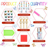 Kigley 12 Pcs Butterfly Diamond Art Wind Chimes Kit Diamond Painting Suncatcher Keychains Double Sided 3D DIY Window Hanging Ornaments Kigley