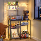 3IngSeagulls Baker's Rack for Kitchen with Storage, Microwave Stand with Adjustable Shelves, Kitchen Stand with 10 S Hooks, 6-Tier Coffee Bar Station, Kitchen Shelves for Spices, Pots, Gray 3IngSeagulls