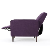 THINK 30 Mid-Century Fabric Rocker Recliner Chair with Tufted Design, Adjustable Single Recliner Sofa with Thicker Seat Cushion with Pocket for Living Room Bedroom Apartment (Purple Style1) THINK 30