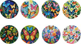 EWJRNSF 8 PCS Small Diamond Painting Coasters Kit, Fall Art Coasters for Adults Beginners, Arts and Crafts Supplies Item Sets Not with Holder Butterfly EWJRNSF