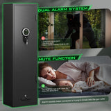 kavey 4-6 Gun Safe, Gun Safes for Home Rifles and Pistols, Rifle Safe, Quick Access Gun Cabinet for Rifles and Shotguns with Backlit Backlit Keypad, Gun Safes & Cabinets with Drawer and 3 Gun Racks kavey