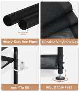 STORAGE MANIAC 10-Tier Tall Shoe Rack, 20 Pairs Narrow Slim Shoe Shelf, Metal Frame Shoes Stand for Small Space, Space-Saving Shoes Organizer, Vertical Shoes Tower for Garage, Entryway, Closet, Dorm STORAGE MANIAC