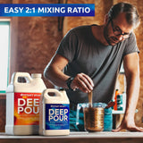 Upstart Epoxy 2" Deep Pour Epoxy Resin Kit DIY - Made in USA - 2 Part Epoxy Resin Formulation - Perfect Casting Resin for River Table, Countertop, Tabletop, Art, Jewelry - 1.5 Gallon Epoxy Resin Kit Upstart Epoxy