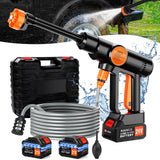 Lemolify 6000mAh Battery Pressure Washer, Electric Power Washer Cordless, Portable Car Pressure Washer Handheld with 6-in-1 Nozzle,17FT Drain Hose, Power Cleaner for Patio Floor Fence Deck,2 Battery Lemolifys