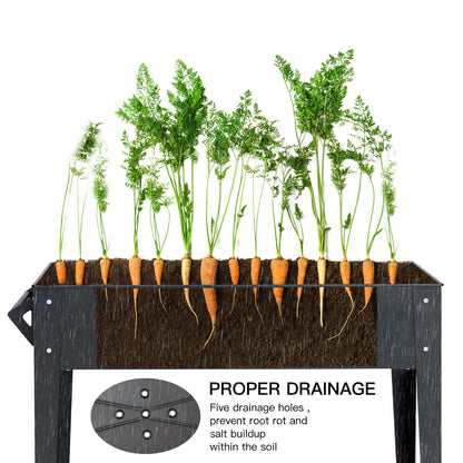 LEETOLLA Outdoor Raised Beds with Legs and Wheels, Space Saving Steel Construction, Ergonomic Design for Easy Planting and Gardening - WoodArtSupply