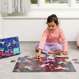 Crocodile Creek 100-Piece Jigsaw Puzzle for Kids Ages 5 and Up - Fun and Educational Table or Floor Holographic Foil Puzzle - Heavy-Duty Box for Storage - Unicorn Galaxy - 24" x 18" Finished Crocodile Creek