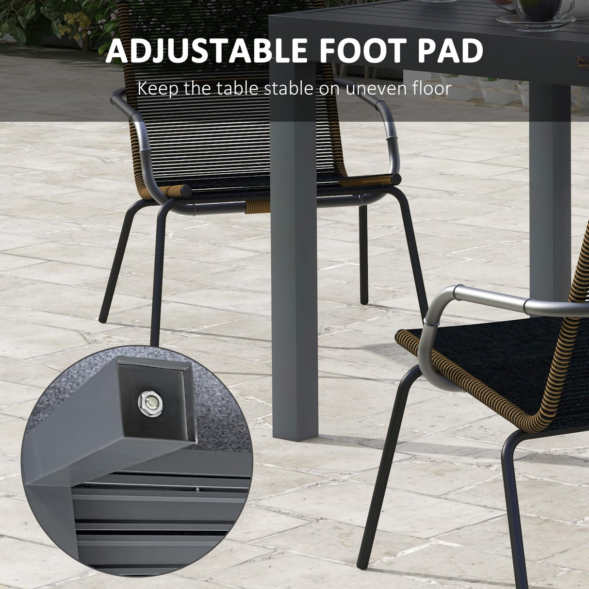 Outsunny Expandable Patio Dining Table for 4-6, 35.5" -70.75" Aluminum Extendable Outdoor Dining Table, Square/Rectangular Patio Table for Garden, Backyard, Poolside, Deck, Gray Outsunny