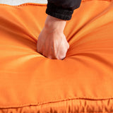 Outsunny 2 Person Wicker Hanging Swing Bench, Front Porch Swing Outdoor Chair with Cushions 550 lbs. Weight Capacity for Backyard, Garden, Orange Outsunny