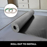 uyoyous 3.3 x 16.4FT Rubber Diamond Garage Floor Roll Diamond Tread Rollout Garage Flooring Rolls Diamond Plate Rubber Flooring Rolls Diamond Plate Pattern Flooring for Garage Industry Gym uyoyous