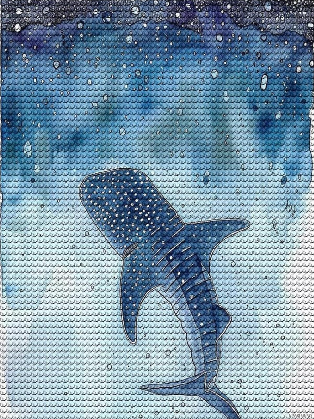UPABLUNSO Whale Shark Abstract Diamond Art Painting Art Kits Diamond Art Painting Gem Art Kits 5D Diamond Art Painting Kits DIY Gem Art for Home Wall Decor 12"x16" UPABLUNSO