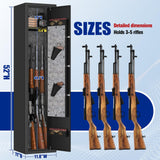 PRESTELION 3-5 Gun Safe,Adjustable Bracket and Biometric Lock,Heavy Duty Gun Safe for Rifles and Shotguns,Money and Valuables PRESTELION