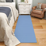 KOZYFLY Washable Runner Rug 2x6 Ft Runners for Hallways Kitchen Runners with Rubber Backing Braided Cotton Entryway Runner Indoor, Carpet Runners for Hallway Kitchen Entryway Bedroom, Blue KOZYFLY