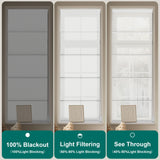 BERISSA Roman Shades for Windows, Blackout Roman Blinds,Room Darkening Thermal Insulated Window Shades for Home Living Room Bedroom,Linen Beige,Custom Size BERISSA