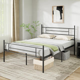 Novilla Metal King Size Bed Frame with Headboard and Footboard, 14 Inch Platform Bed Frame with Storage No Box Spring Needed, Strong Metal Slats Support Novilla
