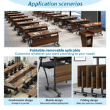 Conference Room Table, 6 Pack Conference Table Commercial Folding Table, Business Style Flip Top Mobile Training Table Rolling Seminar Meeting Table with Caster Wheels, Boardroom table(6PCS 160*60*75) bbyekctc