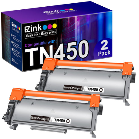 E-Z Ink Compatible Toner Cartridge Replacement for Brother TN450 TN420 TN-450 TN-420 Compatible with HL-2270DW HL-2280DW HL-2230 MFC-7360N MFC-7860DW DCP-7065DN Intellifax 2840 2940 (2 Black) E-Z Ink