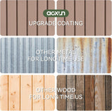 Aoxun 5x3 FT Shed Outdoor Waterproof Storage Shed Metal Garden Shed with Lockable Doors & Slooping Roof for Backyard, Patio, Poolside (Brown) Aoxun