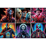 DAZZLEDOTS Diamond Art Kits for Adults, 6 Pack Horor Movies Diamond Painting Kits for Beginner Halloween DIY 5D Full Drill Diamond Dots Crafts for Home Wall Decor Gifts 12x12 Inch DAZZLEDOTS