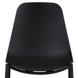 POLY & BARK Isla Modern Kitchen Chairs Set of 4 - Plastic Dining Chair with Metal Legs - Quick Assembly Simple Cafe Chairs Plastic for Indoor or Outdoor - Ebony Black POLY & BARK
