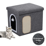 Cat Litter Box Enclosure Furniture, Foldable Hidden litter box with Mesh Storage Bag, Litter box furniture with Waterproof Inside, Easy Clean, Odor Control, Easy Assembly - 21.6”L x 17.7”D x 17.7”H Shikha