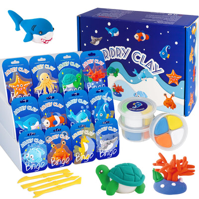 Air Dry Clay Kits - Modeling Clay for Kids,Ultra Light & Soft,Safe & Non-Toxic,DIY Air Dry Clays Kit with Sculpting Tools and Tutorials,DIY Undersea Adventure Gift Toys for Boys Girls,Age 3+