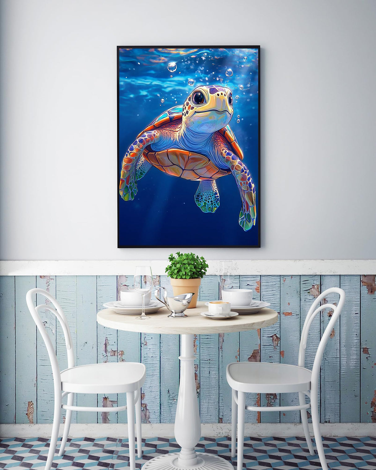 KINPLUB Sea Turtle Diamond Painting Kits for Adults Beginners, Turtle Diamond Art Kits for Adults, DIY Full Drill Round Gem Art Dots for Home Wall Decor 12x16 Inch KINPLUB