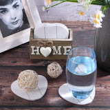 Wooden Heart Coasters for Drinks Set of 6 Funny Farmhouse Coasters with Holder for Coffee Table Protection Housewarming Gifts for New Home Decoration, 4 Inch(Home,Brown) Patelai