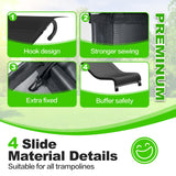 Deomod Trampoline Slide, 10FT 12FT 14FT 15FT 16FT Trampoline Universal Outdoor Slides, Trampolines Accessories with Cushioning Effect, Suitable for Kids to Climb Up Slide Down, Safety Slider (Black) deomod