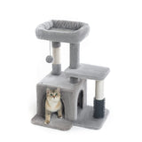 Pesofer Cat Tree, Small Cat Condo with Sisal Scratching Post and Massage Post Light Gray Pesofer