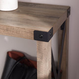 Walker Edison Sedalia Modern Farmhouse Metal X Entry Table, 46 Inch, Grey Walker Edison