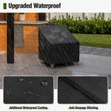 MR. COVER Patio Furniture Covers Waterproof, Outdoor Chair Covers for Rocking Chair, Fits up to 32W x 37D x 36H Inches, Ventilated Air Vents and Convenient Handles Included, Black, 2 Pack MR. COVER