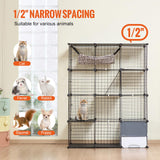 VEVOR Large 4-Tier Cat Cage, 41 x 14 x 55, Detachable Metal Wire Cat Enclosure, with Litter Box Hammock Ramp ladders, Indoor & Outdoor Crate Exercise Place Ideal for Kitty, Small Animals, Black VEVOR