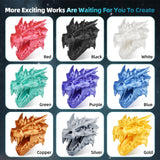 AICOPYTO Dual Color Silk PLA 3D Printer Filament 1.75mm,Dual Color 2-in-1 Gold-Black Silk Filament 1KG Spool (2.2lbs) Dimensional Accuracy Probability +/- 0.02mm Fit Most FDM 3D Printers, Black-Gold AICOPYTO