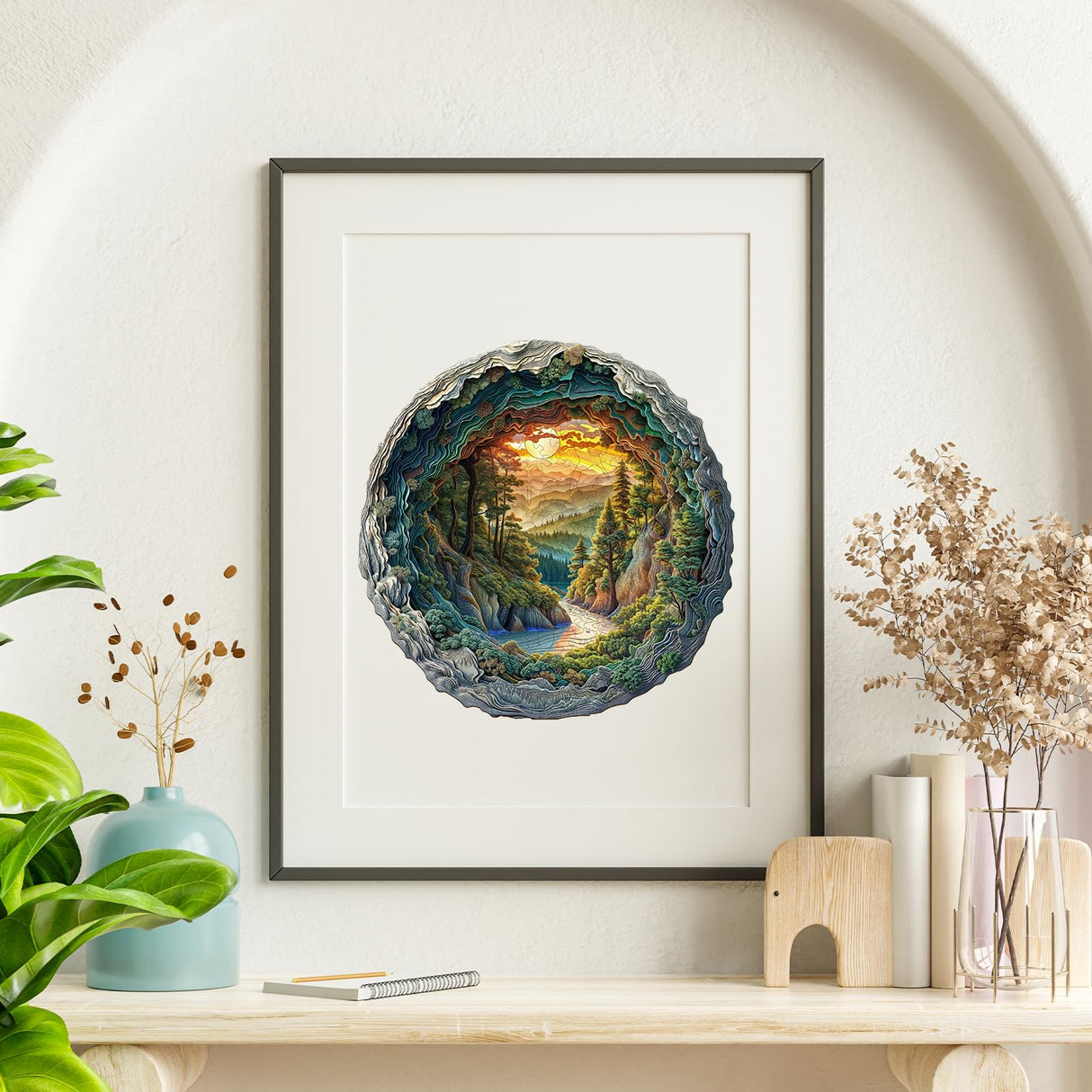 Jigfoxy Wooden Puzzle for Adults, 3D Visual Forest Wooden Jigsaw Puzzles for Adult, Unique Animal Shape Wood Cut Puzzles, Christmas Thanksgiving Gifts for Friends Family (M-11.4 * 11.3in-200pcs) Jigfoxy