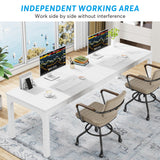 LITTLE TREE 78.7 Inches Extra Long Two Person Office Desk,Double Workstation for Home Office LITTLE TREE