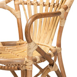 bali & pari Sheraton Modern and Contemporary Light Honey Rattan Dining Chair bali & pari