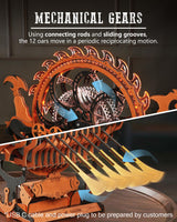 ROBOTIME LK802 Viking Dragon Ship Mechanical Wooden Puzzles, 229 Pieces 3D Puzzles for Adults, Crafts for Adults Hobby Building Kit ROBOTIME